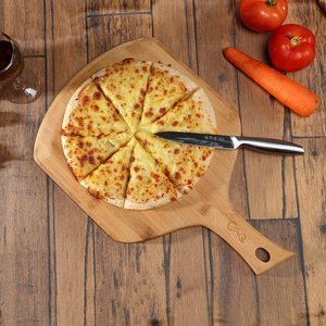 Planche à pizza en bois Weijie, planche à découper en bambou pour steak, pain, fruits, plateau de service 12 pouces, design moderne et simple - Product Image 3