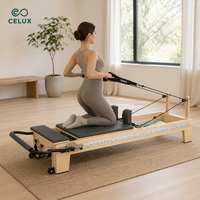 Celux Commercial Durable Pilates Reformer Machine Portable Orbital Full Track Maple Sliding Core Bed Wooden Pilates Studio
