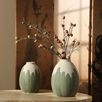 Vase à fleurs en céramique d'argile rugueuse Wabi-Sabi Flolenco, peint à la main, mat, à pois floraux, pour l'affichage de branches séchées dans les hôtels et villas