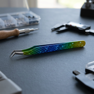 Pinzas de precisión de acero inoxidable Pinzas con punta curva suave Pinzas para extensión de pestañas Pinzas con agarre personalizado - Product Image 4