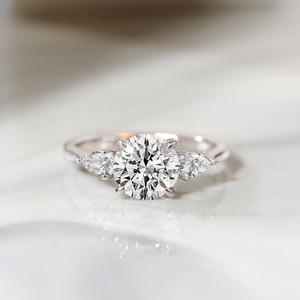 Обручальные кольца для женщин из стерлингового серебра, 2 карата, с фианитом и фианитом - Product Image 4