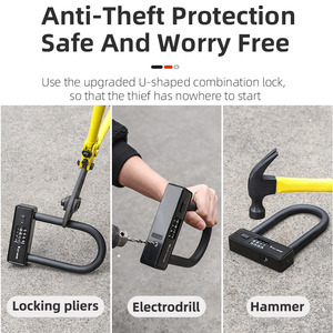 WEST BIKING – serrure de cyclisme à quatre chiffres avec mot de passe de Type <span class=keywords><strong>U</strong></span>, Anti-coupure pour vélo, <span class=keywords><strong>antivol</strong></span> Durable pour Cycle de montagne - Product Image 2