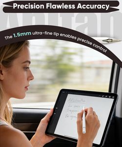 Stylet Pencil 1ère génération pour <span class=keywords><strong>iPad</strong></span> (2018-2026) avec chargement rapide USB-C, détection d'inclinaison et rejet de la paume, boutons de raccourcis personnalisables, contrôle par application - Product Image 6