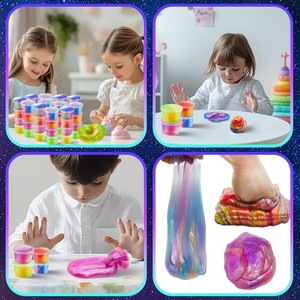 JITENG Slime de Cristal Efecto Cielo Estrellado, Tarro Pequeño Colorido, Slime de Colores Mezclados, Pegamento Espumoso, Fabricante de Slime, Bolsas de Regalo al por Mayor - Product Image 5
