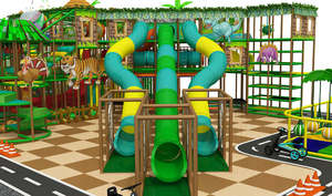 Maßgeschneidertes Dschungel-Themen-Kinderspielplatz-Equipment Kommerzieller Indoor-Spielplatz für Kinder mit Rutsche - Product Image 2