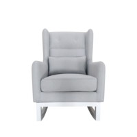 Ensemble de fauteuils à bascule gris rembourrés avec ottoman pour salon, mobilier d'intérieur moderne pour hôtel et maison