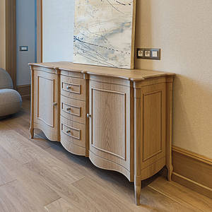 Buffet en bois massif de style américain rétro avec 3 tiroirs pour <span class=keywords><strong>petit</strong></span> appartement, salon, entrée, armoire murale de rangement - Product Image 2