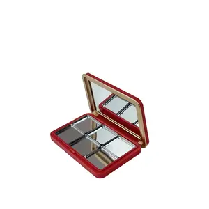 Makeup Eyeshadow Palette Red Rectangle Blush Case Powder Compact Lipstick Container Refill Magnetic Eyeshadow Palette Packaging