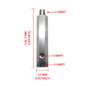 Adaptateur de port d'huile haute pression SS304 pour jauge de niveau d'huile de course automobile, avec rallonge de séparateur de <span class=keywords><strong>circuit</strong></span> double, compatible Ford <span class=keywords><strong>Mustang</strong></span> 302 351C V8 - Product Image 5