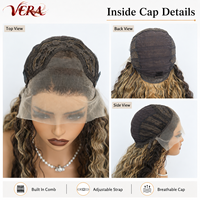 Perruques synthétiques en fibre Futura HD 13x4 Lace Front 330g, couleur Piano P4/27, effet vague d'eau, fini mat, résistantes à la chaleur, pour femmes, vente en gros