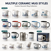 Mug en Porcelaine Fine Personnalisé avec Motifs de Lieux Symboles de Londres (Big Ben, London Eye, Tower Bridge) – Cadeau de Voyage Anti-Fuite
