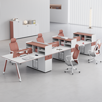 Bureau d'ordinateur moderne pour employés avec écran de confidentialité intégré |   Bureau modulaire pour 2, 4 ou 6 personnes, bureau d'entreprise à plan ouvert