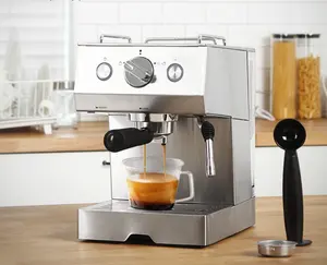 Mesin penggiling kopi otomatis komersial, penggiling Espresso otomatis dengan susu