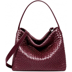 Elegant <b>Woven</b> Tote <b>Bag</b> with Hasp Closure Solid Color Daily Use All Seasons Women's Handbag Fashion Polyester Lining - Product Image 2