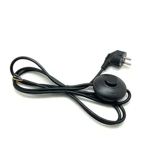 EU ac power cord 3pin plug foot switch