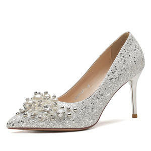 Zapatos de Novia 6681-47B, Tacones de Aguja con Punta Puntiaguda, Brillantes, con Cristales y Perlas, Tacón Alto de 5cm/8cm, Forro de Satén - Product Image 5