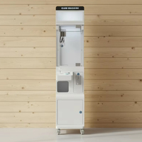 Machine à griffes en bois à monnayeur avec armoire en bois, pour animaux en peluche, avec accepteur de billets et jouet en peluche