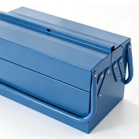 Boîte à outils cantilever en aluminium multi-plateaux pliable étanche avec système de verrouillage automatique 3 compartiments en tôle personnalisée pour extérieur et usage esthétique