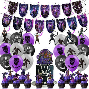 Decoraciones <span class=keywords><strong>de</strong></span> Fiesta <span class=keywords><strong>de</strong></span> Superhéroe Pantera Negra, Globos <span class=keywords><strong>de</strong></span> Papel, Pancarta, Adornos para Pastel, Artículos para Fiestas <span class=keywords><strong>de</strong></span> <span class=keywords><strong>Cumpleaños</strong></span> <span class=keywords><strong>de</strong></span> Uso Interior - Product Image 1