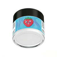 Contenants ronds transparents anti-odeur personnalisés, pots en verre de 2/3/4 oz avec couvercles noirs résistants aux enfants, pots à fleurs de 3,5 g