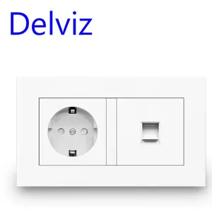 Delviz חשמל שקע, מודול להתאמה אישית, אירופאי RJ45 מחשב רשת כבל לשקע, 16A איחוד אירופי תקן שקע חשמל