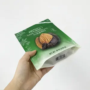 Tas Kemasan Makanan Kacang Kunci Zip Plastik Kualitas Tinggi Cetak Kustom Harga Murah dengan Jendela Bening
