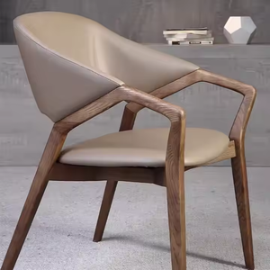 Silla de Comedor de Cuero Moderna de Lujo Italiana JP, <span class=keywords><strong>Muebles</strong></span> de Madera para Restaurante, Hotel, Cafetería, Respaldo Acolchado Confortable - Product Image 6