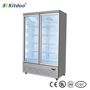 Refrigerador Vertical para Bebidas con Puerta de Vidrio e Iluminación LED, de <span class=keywords><strong>2</strong></span> <span class=keywords><strong>Puertas</strong></span>, con Descongelación Automática para Supermercados - Product Image 1