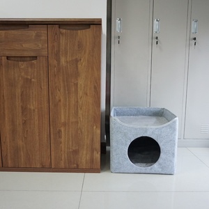 Benutzer definierte faltbare Katze Soft Cave Bett 2 in 1 Solid Colla psible <span class=keywords><strong>Cube</strong></span> Indoor Filz Cat <span class=keywords><strong>Dog</strong></span> House - Product Image 6