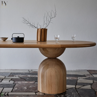 Table à manger ovale en chêne massif de style nordique moderne de haute qualité pour 8 personnes, pour villa, hôtel et salle à manger