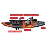 Kayak de pêche monoplace de 3,2 mètres avec moteur électrique et pédale FLAP