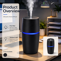 Diffuseur d'huiles essentielles 100 ml, humidificateur ultrasonique à brume froide, lumière ambiante, désodorisant pour la maison/la chambre/yoga
