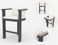 Ensemble de table de bar extérieure de luxe, mobilier de patio, table haute et chaises pour jardin, villa, hôtel, complexe hôtelier