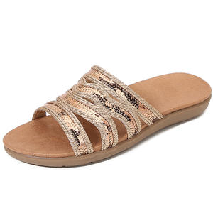 Sandales plates bohèmes d'été 2026 Yasirun pour femmes, grande taille, avec strass, confortables, en PVC, style ballerine, formelles - Product Image 2