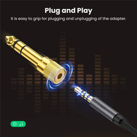 Adaptateur audio prise femelle, 6.35mm à 3.5mm, transfert Audio