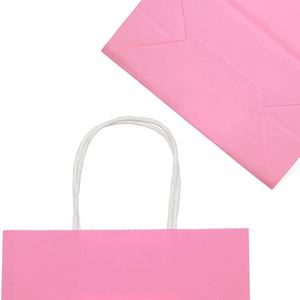 Paper Kraft Gift <b>Bags</b> with Handles Party Goodie Retail Shop <b>Bag</b> Christmas Holiday Birthday Party Gift <b>Bag</b> Solid Color Paper <b>Bag</b> - Product Image 2