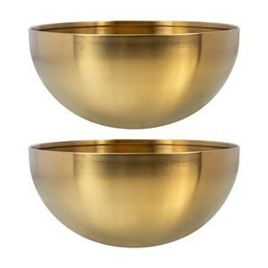 Bols à mélanger en acier inoxydable doré et argenté de 15 cm, bols à salade empilables, bols à collation - Product Image 2