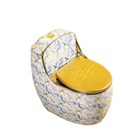 WC monobloc en céramique doré de luxe pour salle de bain, à poser au sol