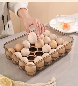 Boîte de rangement transparente pour œufs avec couvercle, plateau à œufs multicouche pour réfrigérateur, organisateur de conservation des aliments frais pour réfrigérateur - Product Image 5
