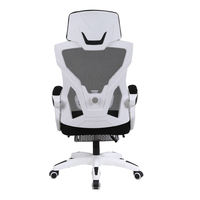 Chaise de bureau ergonomique JRMC-07WT avec appuie-tête réglable en mesh, accoudoirs 4D, support lombaire, repose-pieds, certifiée BIFMA