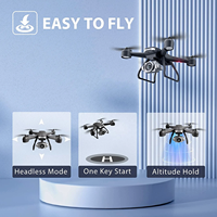 Avion RC miniature 4DRC V14 avec caméra FPV WiFi, maintien d'altitude, mode sans tête, figures acrobatiques, télécommande 2,4 GHz, pour débutants