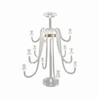 JHMJ 2026 Chandelier à 4+4+4 bras en acrylique, porte-bougies, centres de table pour mariages et fêtes, supports à fleurs, décoration de fête