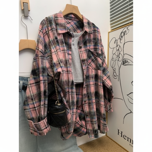 Camicia a quadri Bae Seok-Ryu per le donne Jung lo stile Overfit sud rosa di così Min per il figlio dell'amica di mamma - Product Image 1