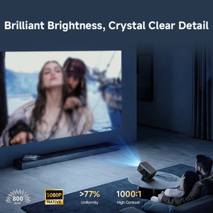 โปรเจคเตอร์อัจฉริยะ LCD X7 รุ่นขายดี 750 ลูเมนส์ ความละเอียด 1080p หน้าจอ 4.5 นิ้ว พกพาสะดวก ปรับภาพสี่เหลี่ยมคางหมูอัตโนมัติ หน่วยความจำ 2+16GB - Product Image 3