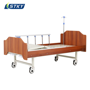 Letto Ospedaliero Manuale in Legno a 2 Manovelle per Assistenza Domiciliare con Sponde in Lega di Alluminio e <span class=keywords><strong>Testiera</strong></span> Rimovibile - Product Image 2
