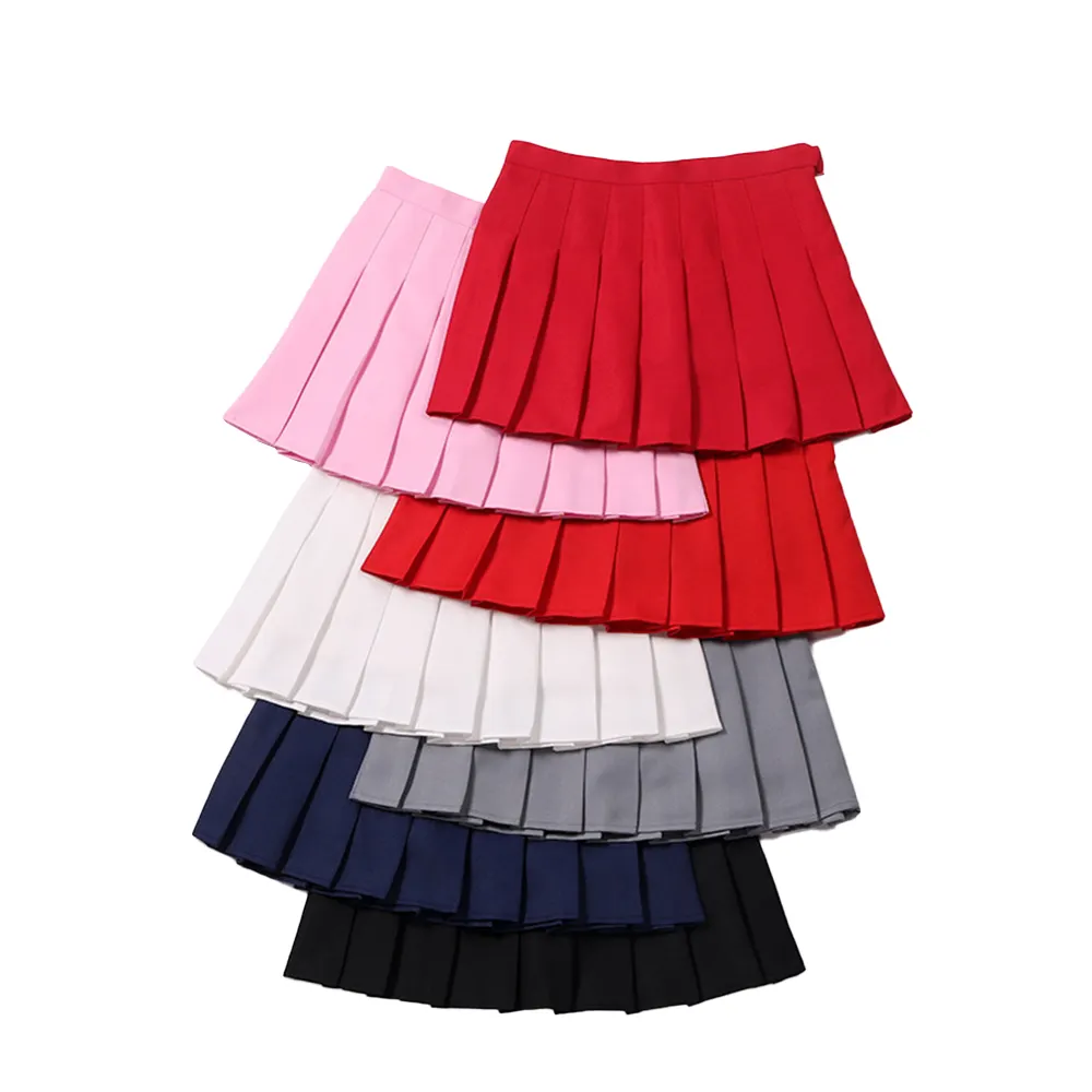 Solid Candy Color Women Pleated Skirt VD2360 Elastic Waist Female Mini Skirts Preppy Style Sexy Short Skirt VD2360