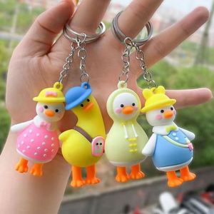 Practical Crooked Duck Keychain Pendant New Cartoon Silicone Small Gift Bag Local Promotional <b>Key</b> <b>Chains</b> with Push Feature - Product Image 3
