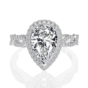 Anillo de Tungsteno con <span class=keywords><strong>Diamante</strong></span> de Simulación de Alta Gama, Base de <span class=keywords><strong>Diamante</strong></span> Raydion de 8*12, <span class=keywords><strong>Diamante</strong></span> Principal de 2 <span class=keywords><strong>Quilates</strong></span> para Mujer - Product Image 4