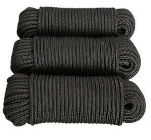 Cuerda De Polipropileno Negra 3 Hilos Trenzados - Diámetros: 1/4" A 2" (Venta Por Metros)