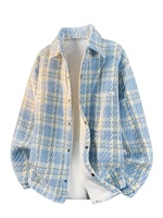 Chemise à carreaux vintage à revers pour jeunes hommes, automne/hiver, manches longues, coupe décontractée, chic, cardigan en coton 100%